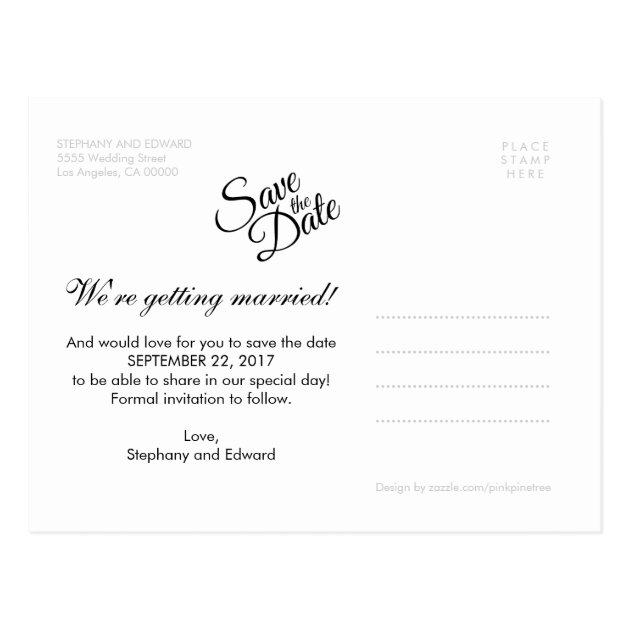 Simple Script Modern Save The Date Photo Postcard