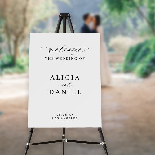 Simple script modern wedding welcome sign