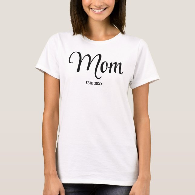 Simple Script Mom Established T-Shirt (Front)