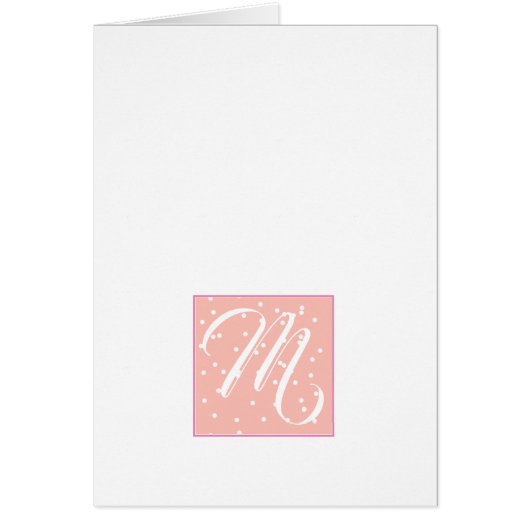Simple Script Monogram Initial- Pink Confetti Cards (Front)