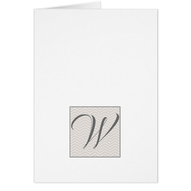 Simple Script Monogram Note Cards- Classic Waves Cards (Front)