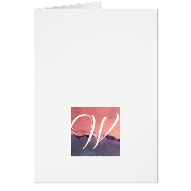 Simple Script Monogram Note Cards- Horizon Cards (Front)