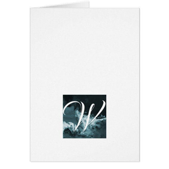 Simple Script Monogram Note Cards- Stormy Cards (Front)