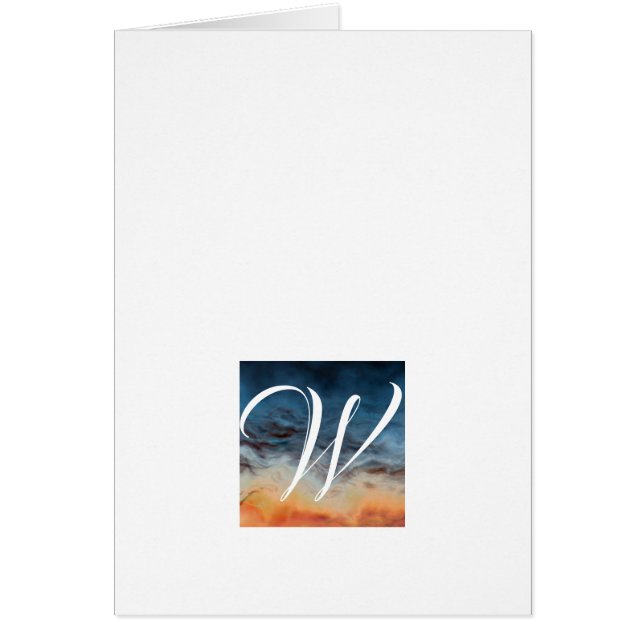 Simple Script Monogram Note Cards- Sunset Cards (Front)