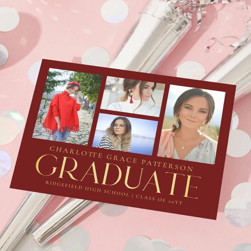 Simple Script Multi Photo Graduation Announcement