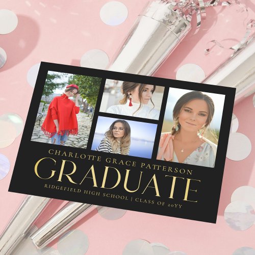 Simple Script Multi Photo Graduation Announcement