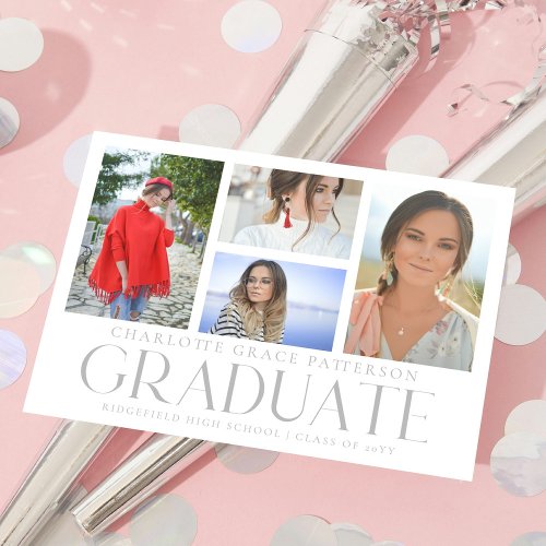 Simple Script Multi Photo Graduation Announcement