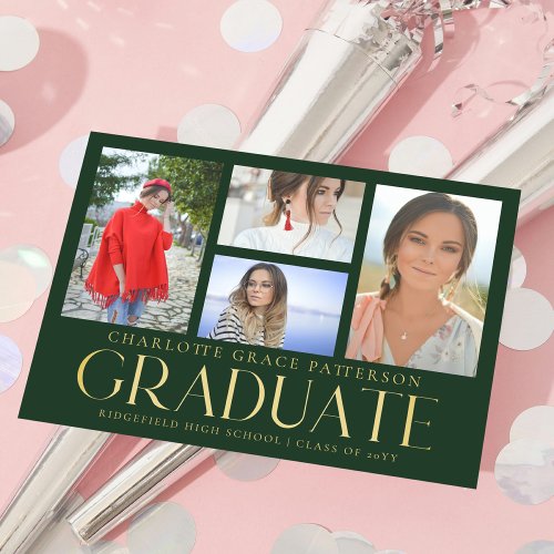 Simple Script Multi Photo Graduation Announcement