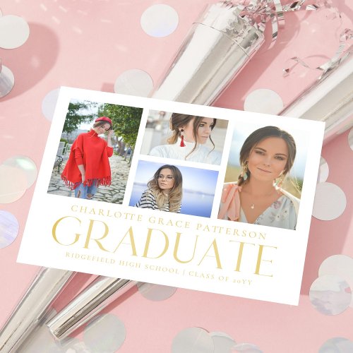 Simple Script Multi Photo Graduation Announcement