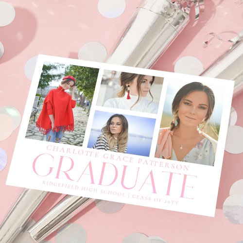 Simple Script Multi Photo Graduation Announcement