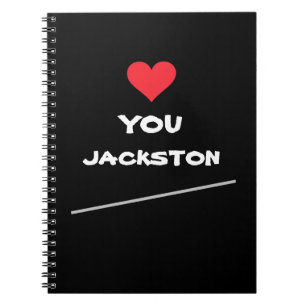 Simple script name cool cute love you heart notebook