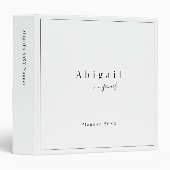 Simple Script Name Modern personalized 3 Ring Binder (Front/Spine)