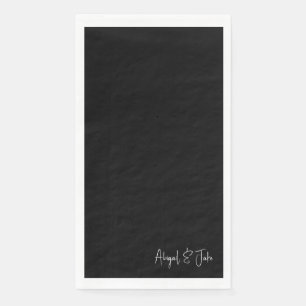 Simple Script Names Black Wedding  Paper Guest Towels