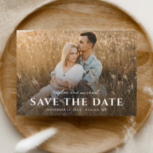 Simple Script Names Photo Wedding Save The Date Magnetic Invitation