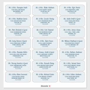 Simple Script Navy Blue Guest Address Labels