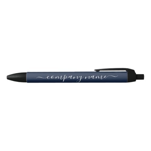 Simple Script _ Navy Blue  White _ CompanyEvent Black Ink Pen
