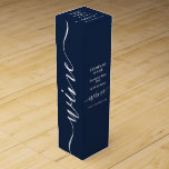 Simple Script - Navy Blue & White Wine Box<br><div class="desc">Simple Script - Navy Blue & White Wine Box By The Business Card Store.</div>