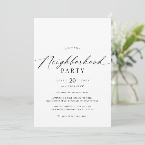 Simple Script  Neighborhood Party or Gathering Invitation