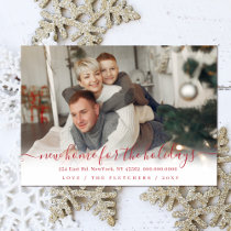 Simple Script New Home for Holidays Photo Moving Holiday Card
