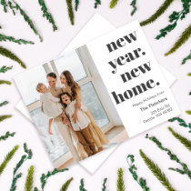 Simple Script New Year New Home Moving Photo Postcard