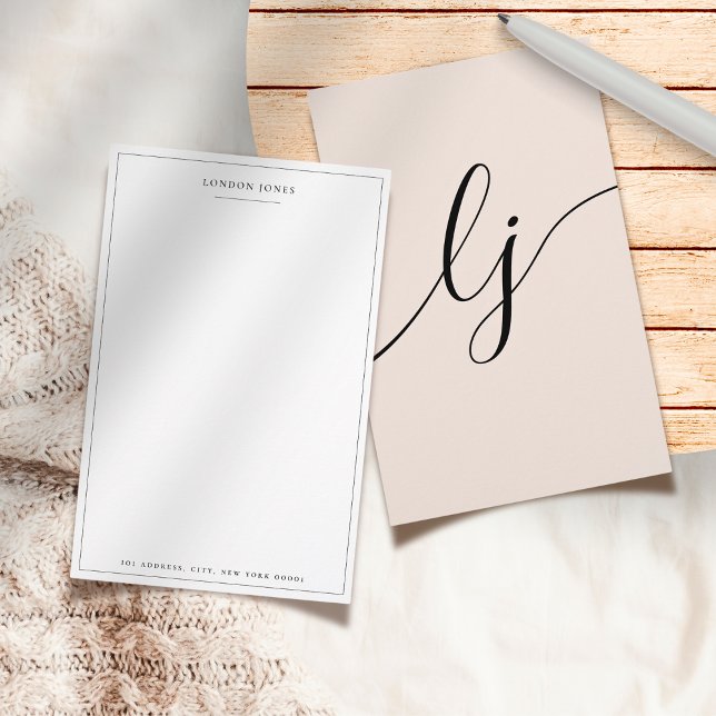 Simple Script Personalized Stationery Blush Pink (Creator Uploaded)