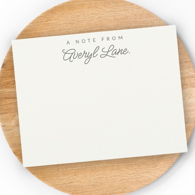 Simple Script Personalized Stationery Ivory White Note Card (Creator Uploaded)