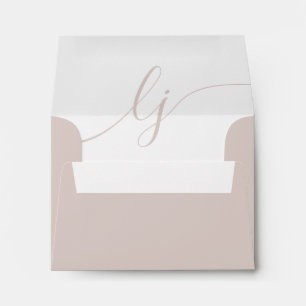 Simple Script Personalized Stationery Rose Pink Envelope