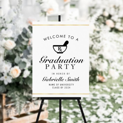 simple script pharmacy grad party welcome sign