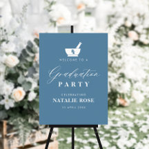 simple script pharmarcy grad party welcome sign