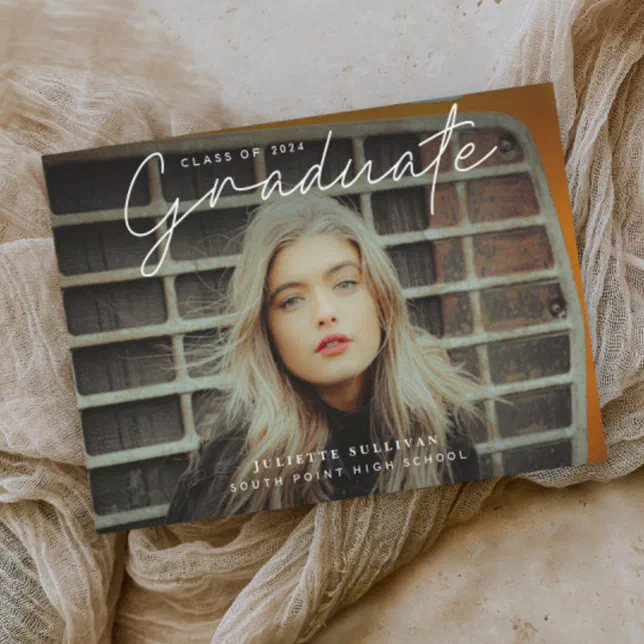 Simple Script Photo Graduation | Zazzle