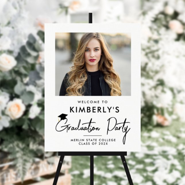 simple script photo graduation party welcome sign (Creator Uploaded)