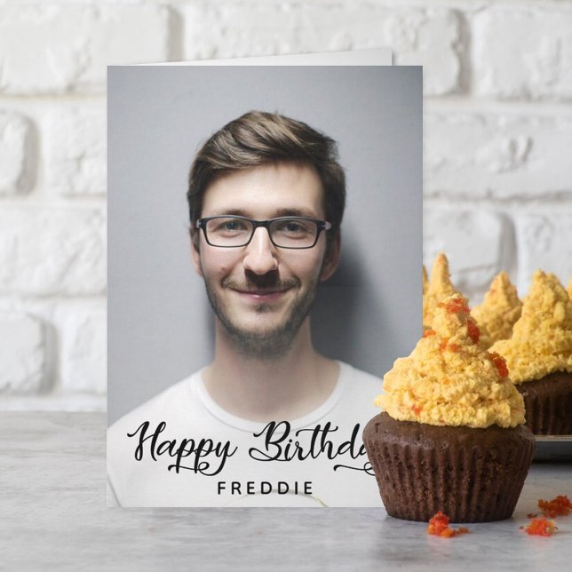 Simple Script Photo Happy Birthday Card (Creator Uploaded)