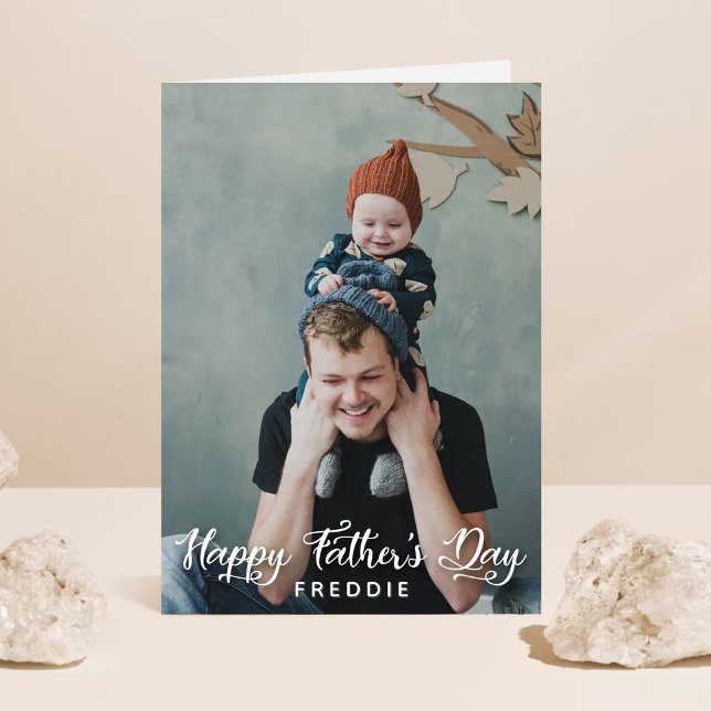 Simple Script Photo Happy Father's Card (Creator Uploaded)