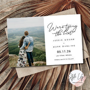 Simple Script Photo Wedding Save the Date Invitation