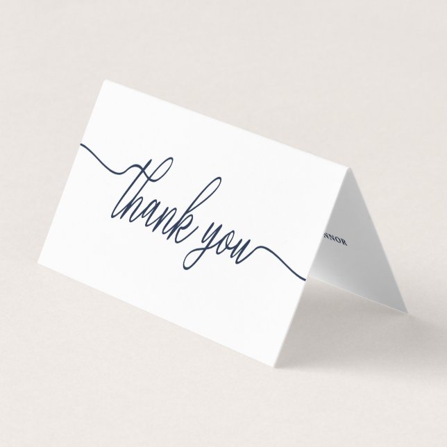 Simple Script Photo Wedding Thank You Card (Front)