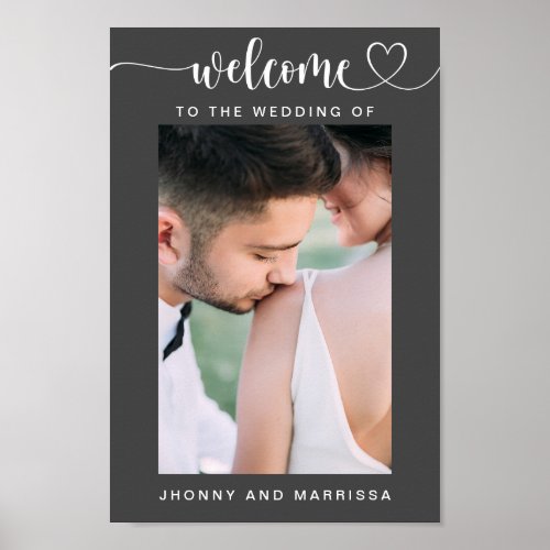 Simple Script Photo Wedding Welcome Sign