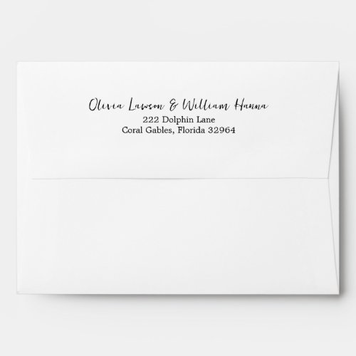 Simple Script Preprinted Return Address  Envelope