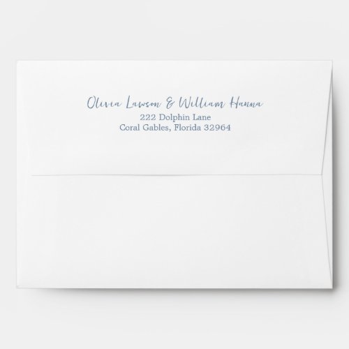 Simple Script Preprinted Return Address Envelope