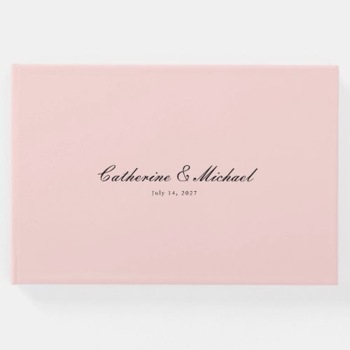 Simple Script Pretty Pink Wedding Guest Book