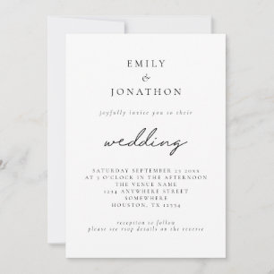 Simple Script QR Code Wedding Invitation