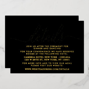 Simple Script - Real Foil - Wedding Detail Card