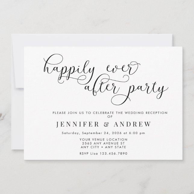 Simple Script  | Reception Wedding Invitation (Front)