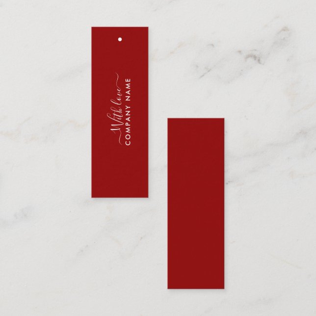 Simple Script - Red & White Gift Tags (Front/Back)