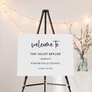 Simple Script Rehearsal Dinner Welcome Sign