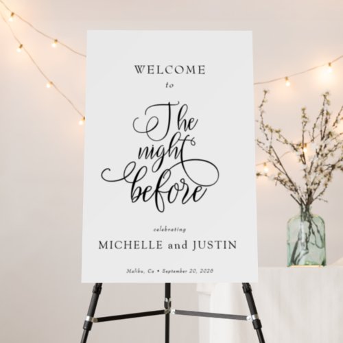 Simple Script Rehearsal Dinner Welcome Sign