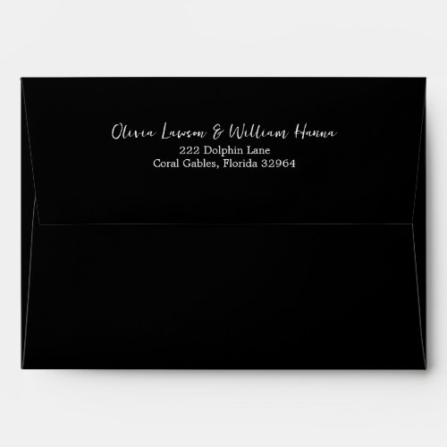 Simple Script Return Address Black Envelope