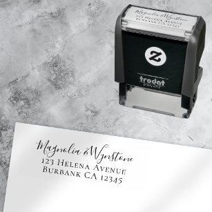 Simple Script Return Address Self-inking Stamp