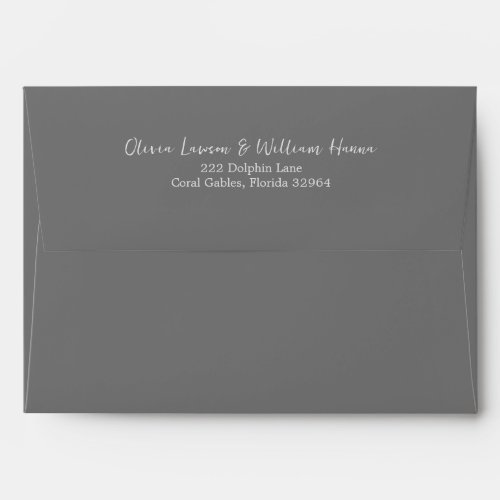 Simple Script Return Address Silver Gray Envelope