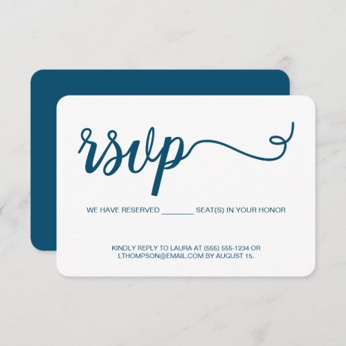 Simple Script RSVP without mailing blue custom