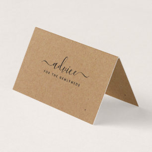 Simple Script Rustic Country Kraft Advice Cards